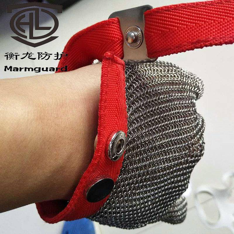 加密钢丝环五安手套电锯ONO全屠场工指作人员宰用