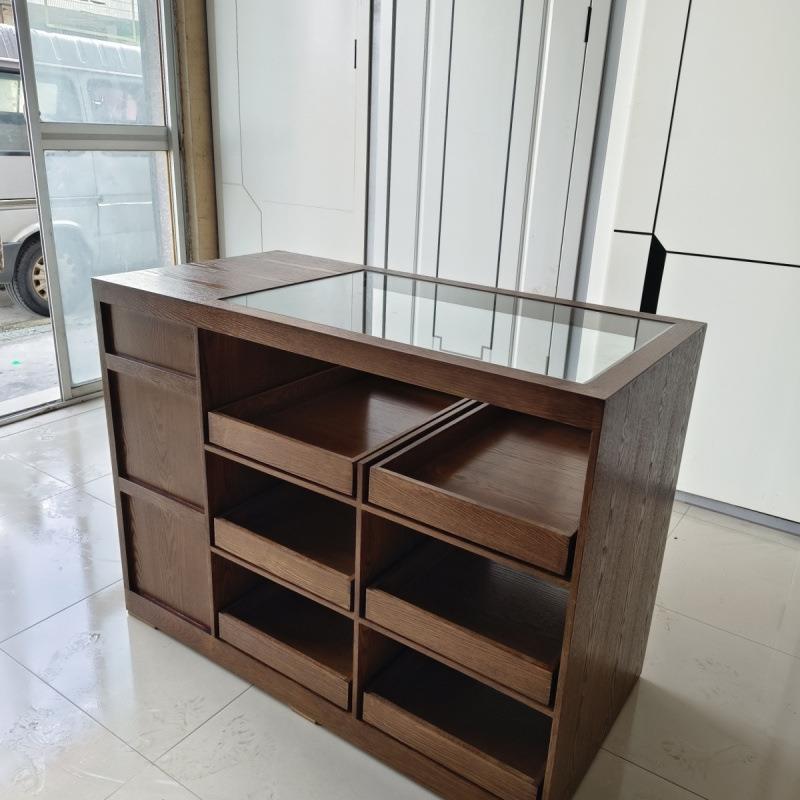 吧台玻无品牌/璃中台展桌储物柜店铺柜台流水台接待前中台示岛台