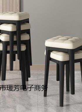 家凳子现代叠简约加厚塑料餐凳餐用椅子结实耐用可放出房小DQS凳