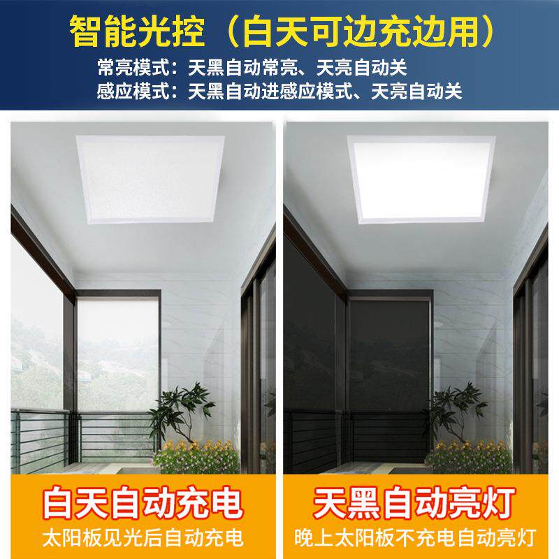 新款阳太能面板灯卫嵌厨入式吸顶家灯600*600用室内扣板铝621材灯