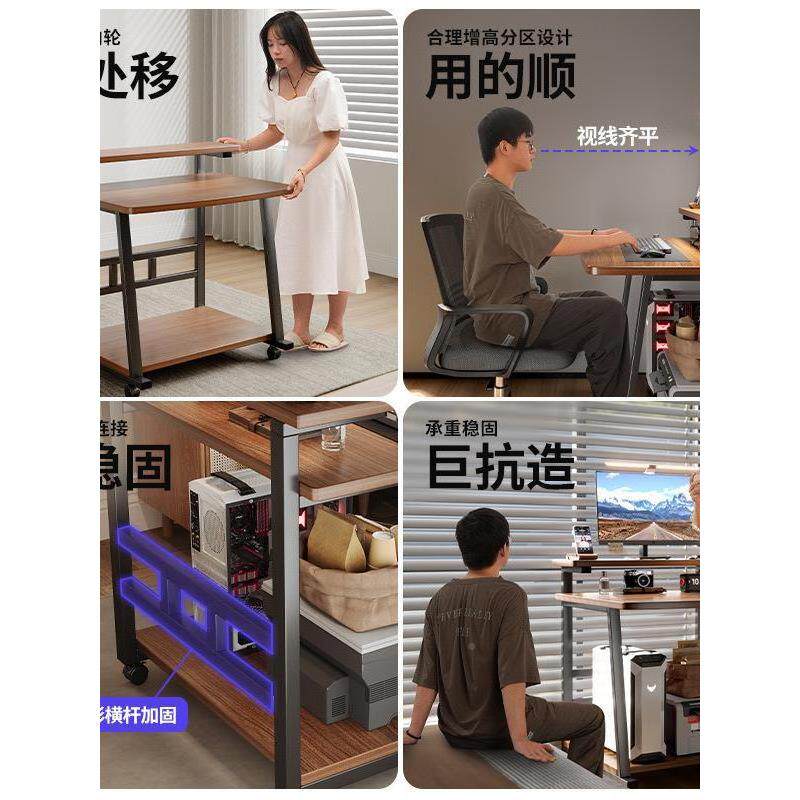 电脑桌台AA31迷小型家用你子移动学习笔记本桌简易小户型卧室式床