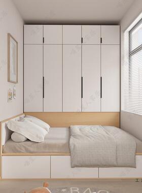 柜定制米床F98T6MTT衣一体储物床榻书架床一体榻收纳床高箱单人床