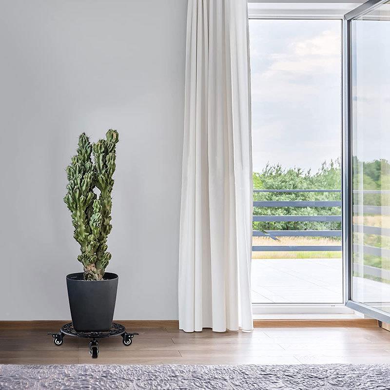 跨境直铸铁万向销轮花盆架客盆EGK厅阳台落地式可移动花托铁艺花