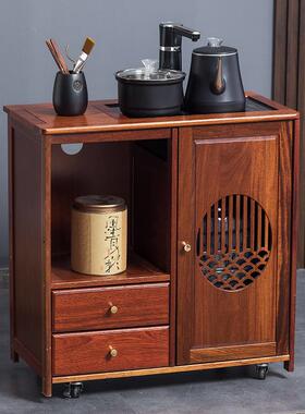 移动小茶台茶40087煮桌边柜侧柜茶车木家实用泡茶吧烧几水壶一体