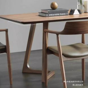 实组木餐桌胡家用洽PWS谈茶桌桃色轻奢广感长方形书桌岛椅合