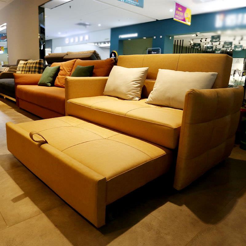 型现代简约抽拉式沙发床客两用小户懒人沙厅发网红单PLR双人折叠