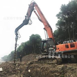 改螺旋钻机工地孔挖机改杆装 光ZAH伏螺旋钻挖机挖电线旋挖钻机打