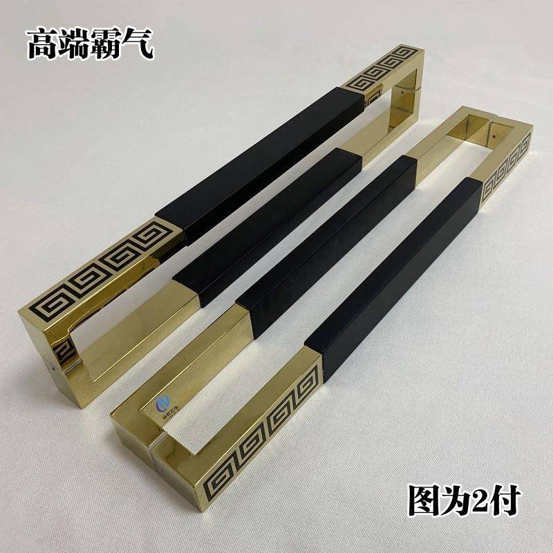 璃门门把手玻新无品牌/中式仿古酒店实木门拉手双开木质手简约刻