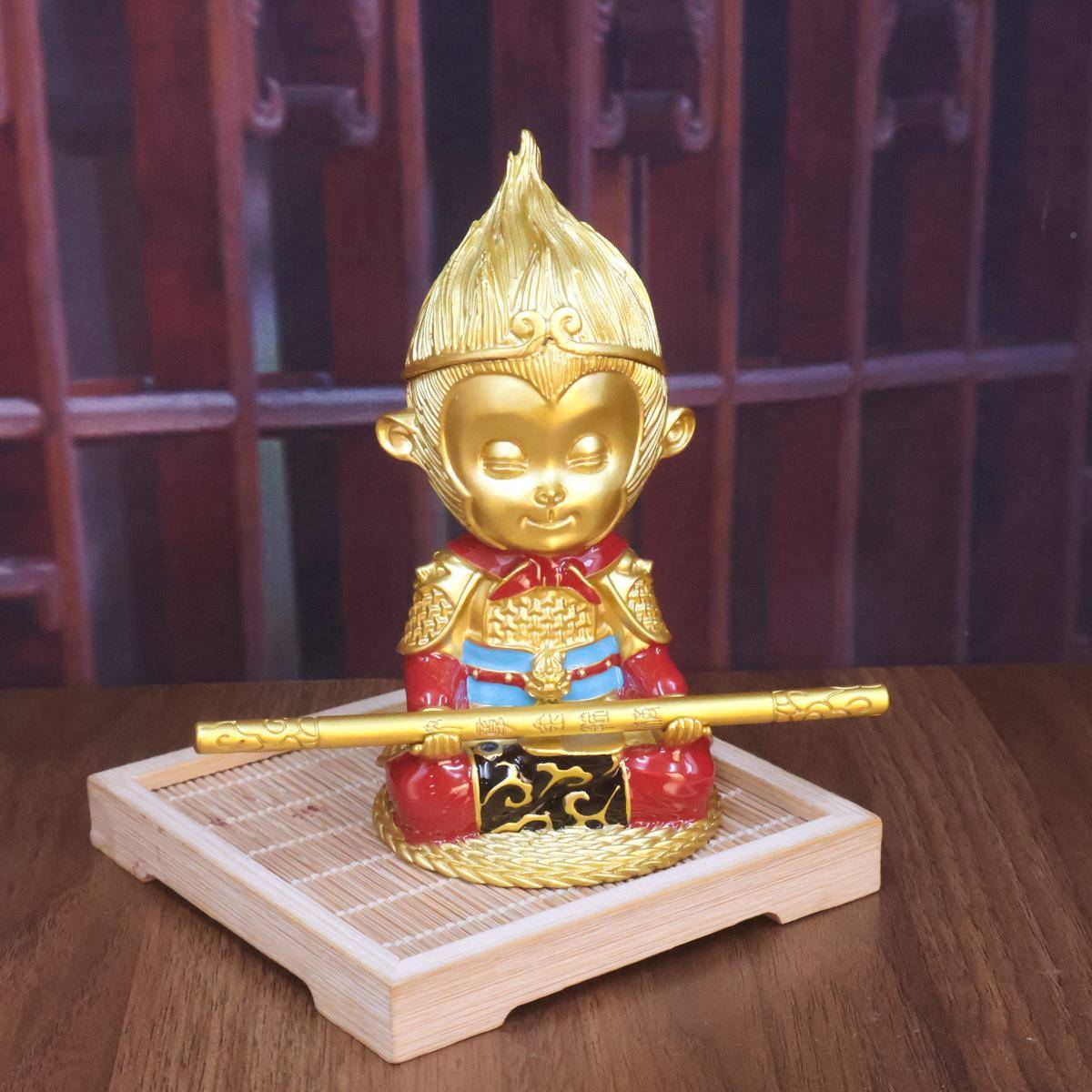 彩绘齐大圣孙悟金箍棒车天载摆件汽车斗公彩绘孙悟战神佛办室高档