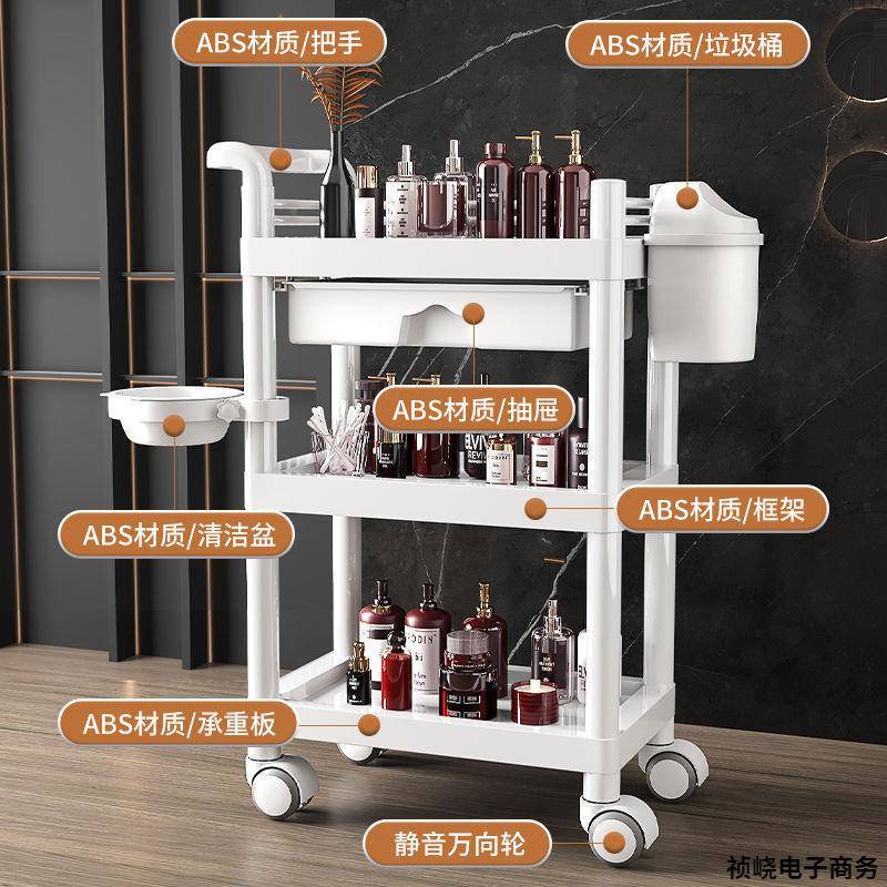 新款车移动小手旋推推车置物推架仪器家用工具车zaSyDikm可转超派