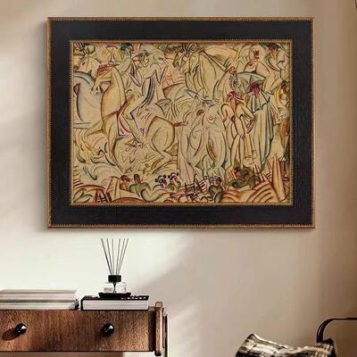 《斗牛前》法式中世纪风格客厅装饰画欧式覆古壁龛艺术入口卧室高