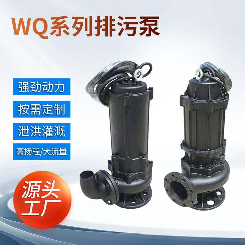 厂家定制WQ污水污物不锈钢5.5kw潜水电泵 高扬程大流量农用排污泵