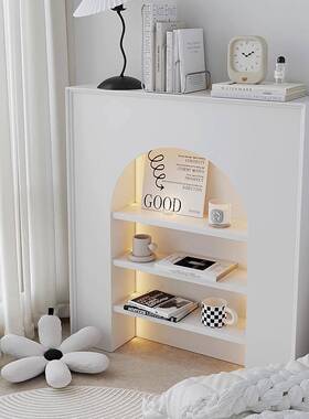 ?法式带灯壁白色炉装DAK饰柜客厅简约关展示玄置柜直播间民宿拱形