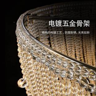 法式晶流苏吸顶灯欧轻奢卧式室灯个性水创意书后现代设计师198灯