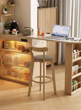 日断式岩纹吧台桌可伸板缩新款隔小型家IGU用户客厅多功能储物柜