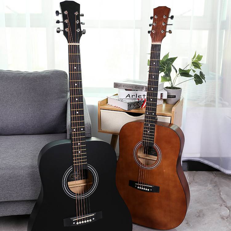 吉他民谣吉他41寸民谣木吉他椴木圆角缺角亮光哑光单板Guitar