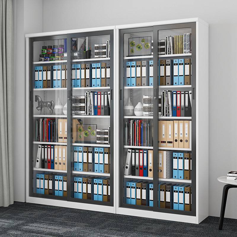 菲利特钢制移门文件柜办公室资料储物柜带门铁皮密码锁档案凭证柜