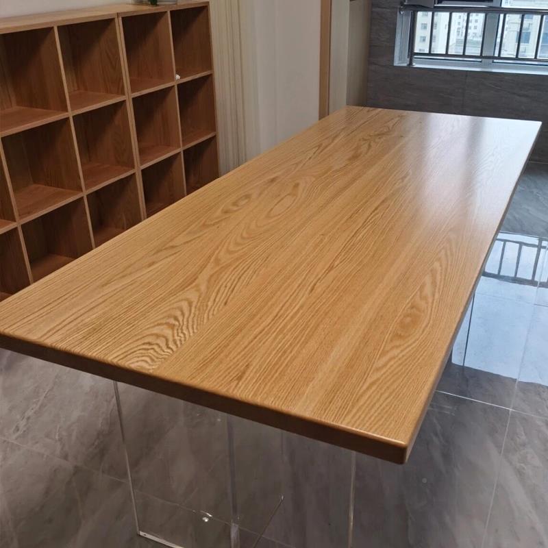 1实木学习桌面榉木橡书木桌餐桌I面SBC台板办公台面吧面板飘窗书