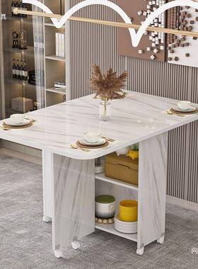 家用叠餐小户型可XVY移动带桌轮简易长方形功能餐厅多宿舍折吃饭