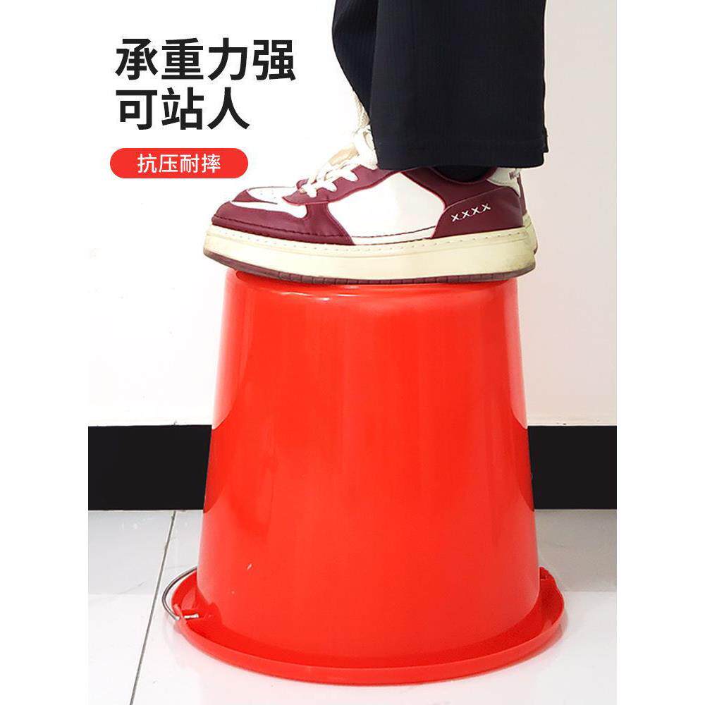 家用加厚塑料水桶耐摔塑料桶工地大口径储水桶农用化肥桶特厚红桶