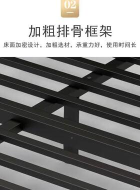 网铁艺床超厚加铁固1.8米双人床架床单人1米铁床宿舍HTL现代简约