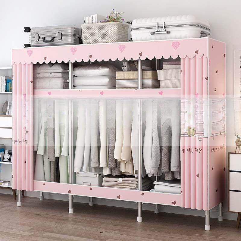 出简柜易衣家用钢管加粗加组装卧室宿舍租屋用收NVI纳衣橱布衣固