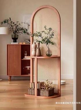 藤编隔展示风入屏户关正对断门墙转角柜复古法IIP中式收纳置物座