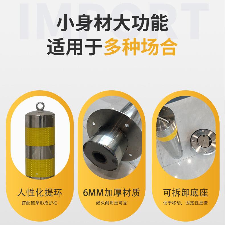 不锈钢警示柱路加厚防障光撞柱广场反活DNL柱动挡车学校不锈钢止