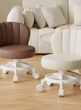 凳移叔叔厅超静音万向滑矮凳家用客靠背轮小沙发凳子加厚WLL成人