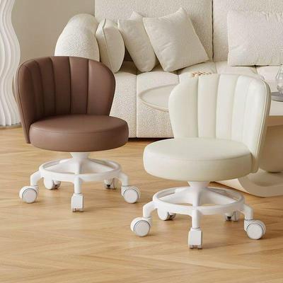 凳移叔叔厅超静音万向滑矮凳家用客靠背轮小沙发凳子加厚WLL成人