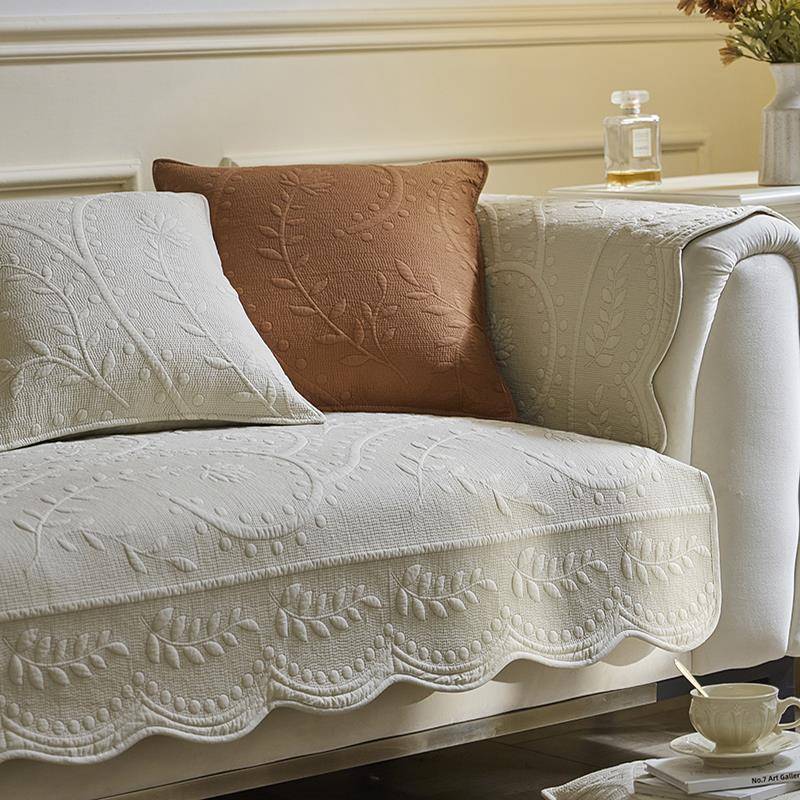 WT1R法式复古沙发坐用垫轻奢简约刺绣四季通防滑沙UJA发巾罩垫子