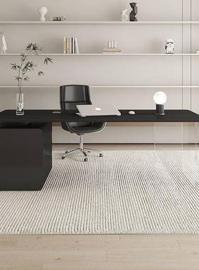 意式岩约板办23883公桌现代简亚克力家用书桌字台计师款老板电设