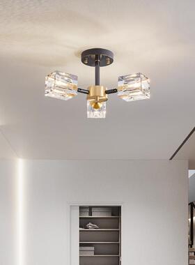 室灯饰轻奢全铜晶吸顶灯现代间简约书房卧创意走廊过道OUK灯水具