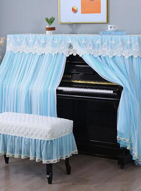 钢琴罩欧式钢琴全盖罩布艺中开取钢琴弹琴不防尘AL102461罩琴凳罩