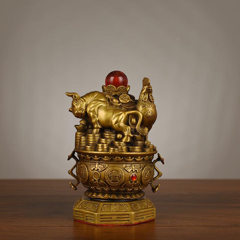 铜三合生肖摆BZC铜生摆肖件件铜鼠虎兔龙蛇马羊猴鸡狗猪牛摆件