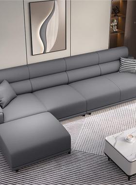 客厅发意简约轻奢SZR高猫抓皮直排小户沙型新款奶式油风家用档布