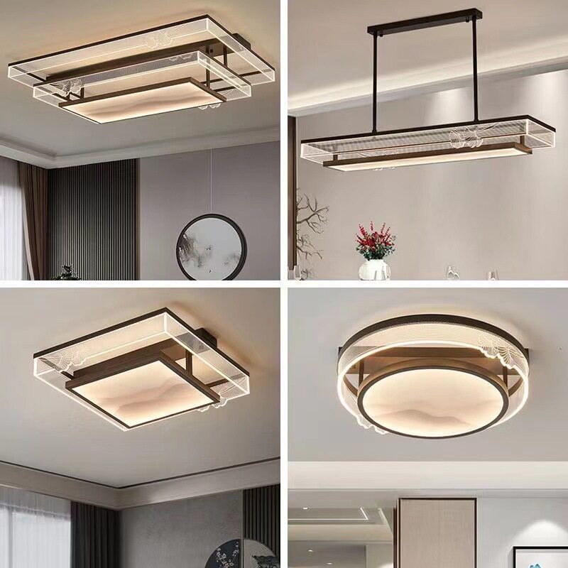 新中式客厅吸顶灯中国风禅意山水画餐厅卧室全屋灯现代简约装饰灯