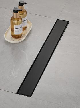 LGP304不锈钢黑色卫生间淋浴房水道长条形防臭防堵隐藏地漏DL下22