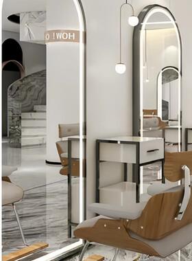 理店985发网镜子挂墙红E美发镜台单面带灯镜壁挂式发廊LD镜智能