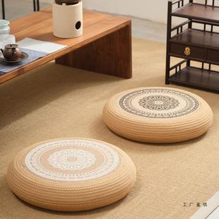 F99SJJ57麻蒲地团坐垫家用上客厚厅阳台飘窗加圆形黄日式榻榻米打