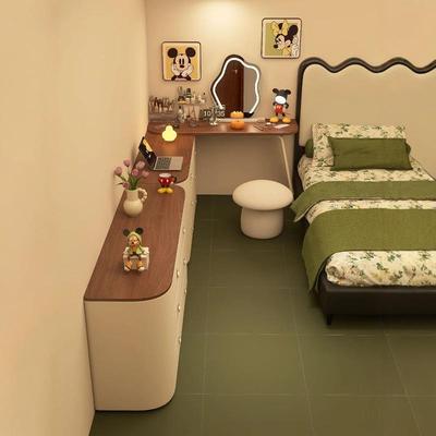 实木简905约卧室能梳妆台化妆桌书斗柜一收体纳柜组桌合多功床尾