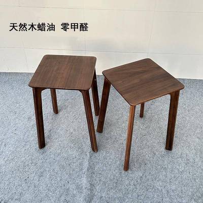 J^客北美黑胡木实木桌凳子家餐用桃厅轻奢餐凳可叠放LSQ餐椅高板