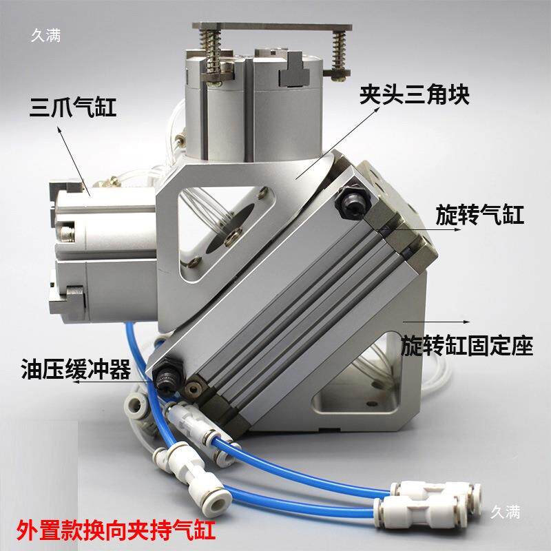 桁架机械手上下料180度旋转气缸换向夹持手指数控车床机床自动化