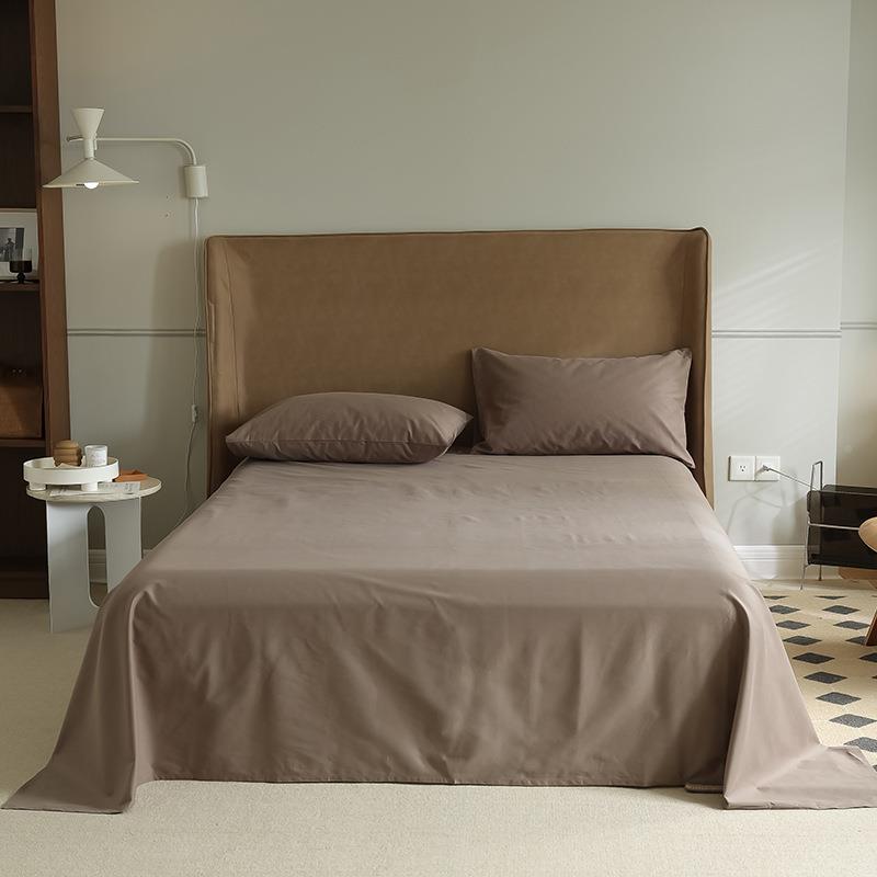 100纯棉贡NSV磨缎毛品被套秋冬季全棉床单支床笠简约纯色床单上用