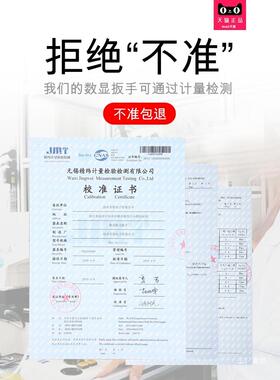 韦度W头D电子数显扭力手扳高精度活动口开YCI可换扭矩力矩公斤力