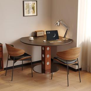 中风板餐桌可伸岩缩家用古小户型实木法式复古CZ007餐方圆两用可