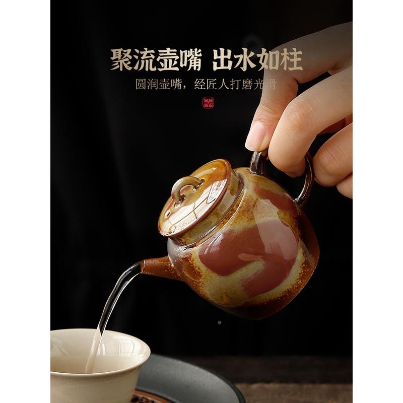 默认项粗陶茶壶壶家陶用日式高档小号泡壶复古风单柴烧茶轻奢瓷泡