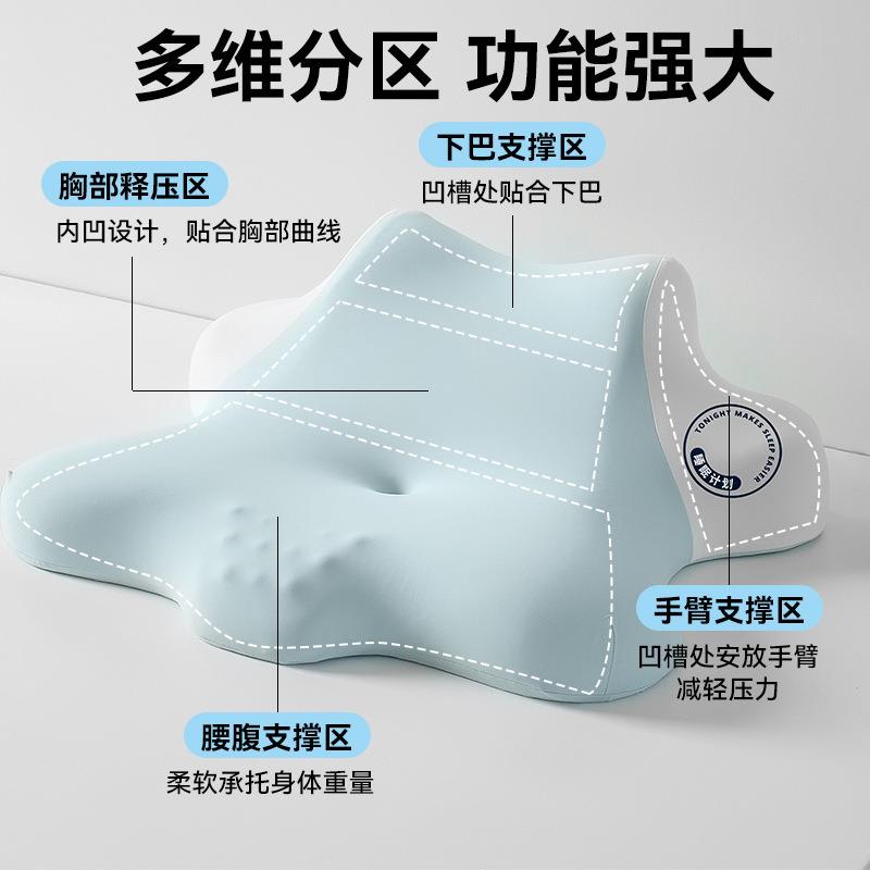 205新款春夏透棉卧气记忆室趴趴2枕人体工学护颈多007姿势支撑舒