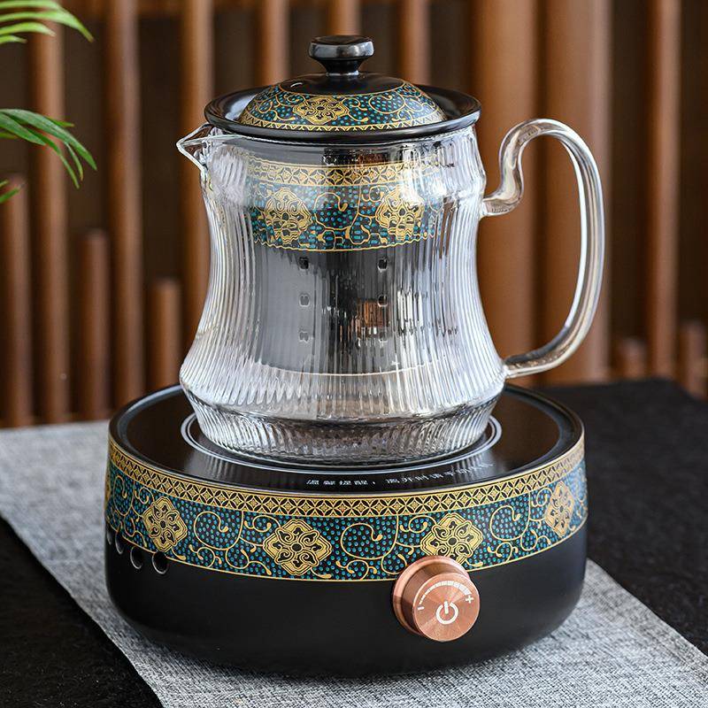 复古陶电动陶炉煮茶器套65装家全自烧水壶养生用壶普洱泡瓷茶壶茶