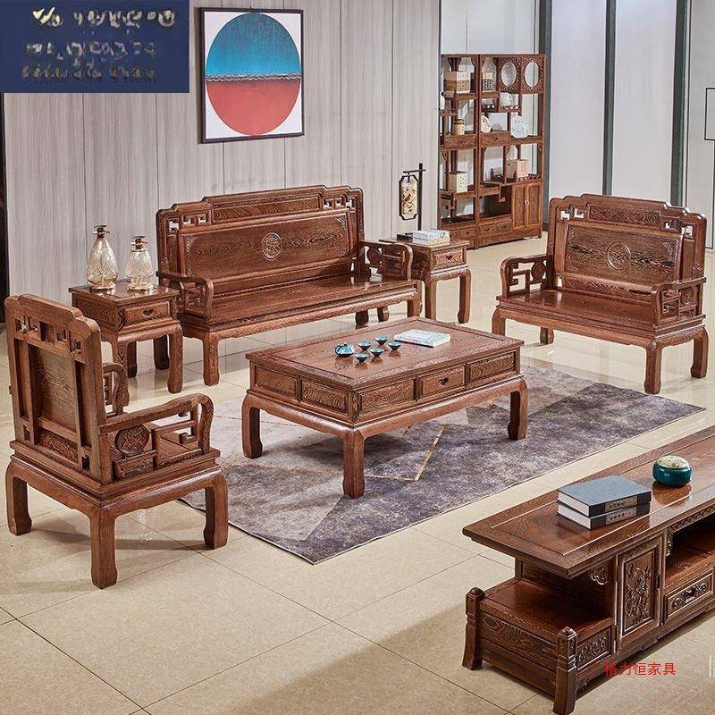 蒋家家匠具洲鸡翅木豆(学名非洲崖木)实木沙发客非厅沙PDU发组合